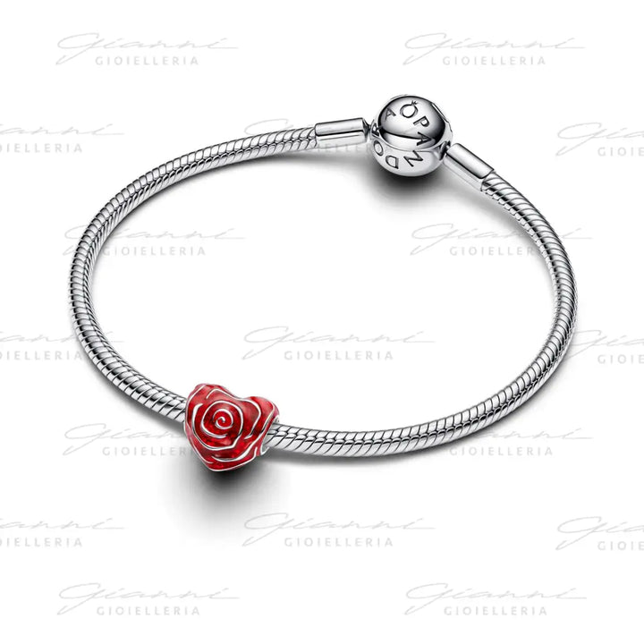 Charm Pandora - Cuore di Rosa Rossa Charm