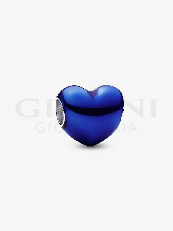 Charm Pandora - Cuore Metallico Blu Charm
