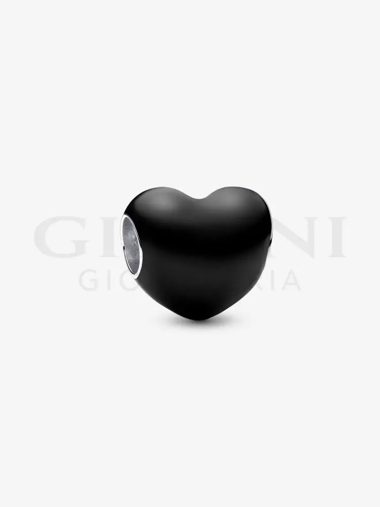 Charm Pandora - Cuore Metallico Nero Charm