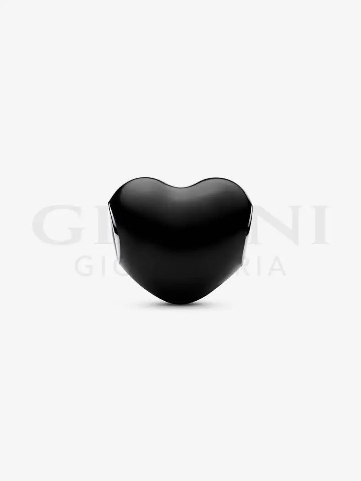 Charm Pandora - Cuore Metallico Nero Charm
