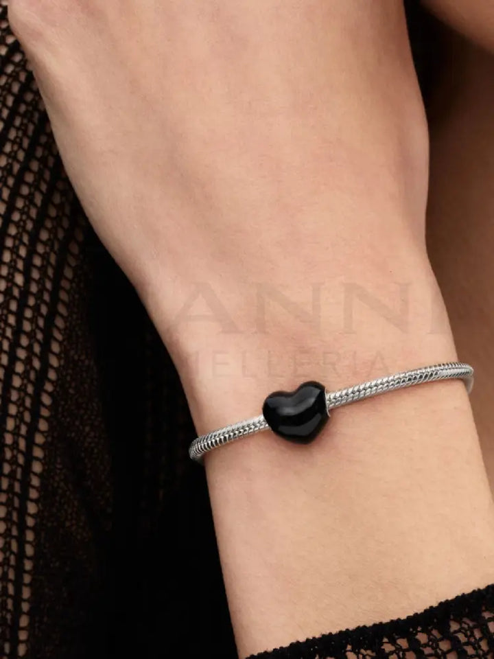 Charm Pandora - Cuore Metallico Nero Charm