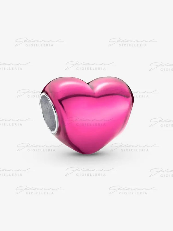 Charm Pandora - Cuore Metallico Rosa Charm