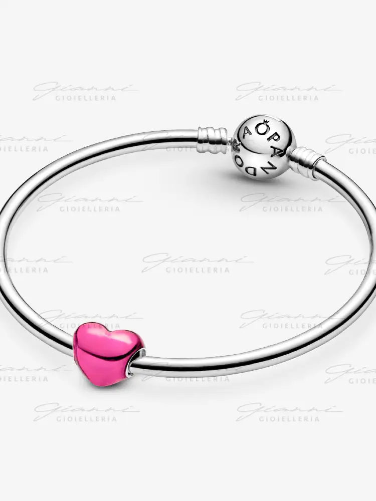 Charm Pandora - Cuore Metallico Rosa Charm