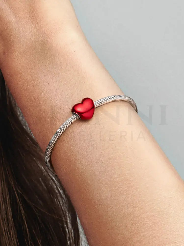 Charm Pandora - Cuore Metallico Rosso Charm