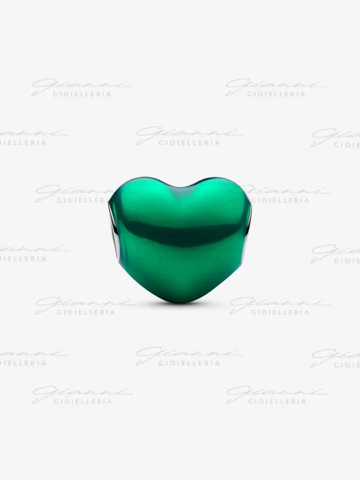Charm Pandora - Cuore Metallico Verde Charm
