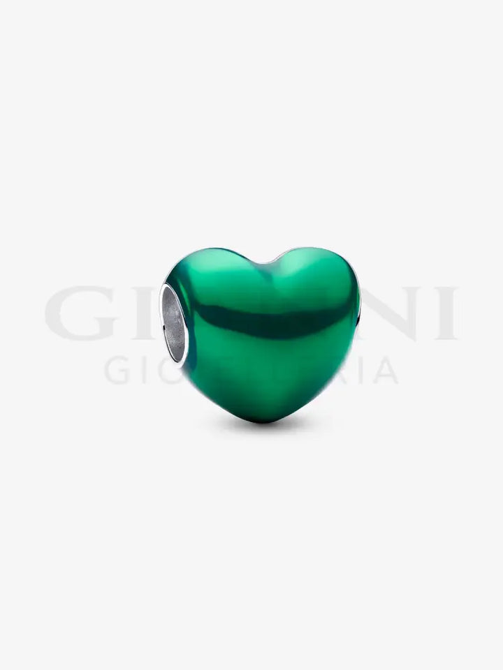 Charm Pandora - Cuore Metallico Verde Charm