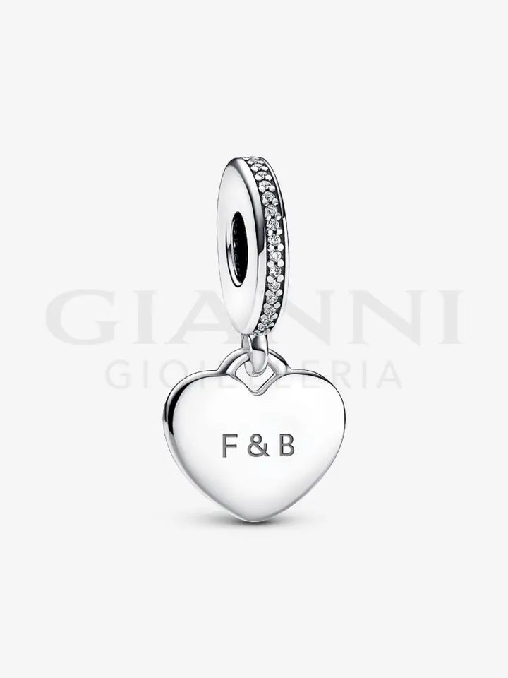 Charm Pandora - Cuore Pendente da incidere Charm