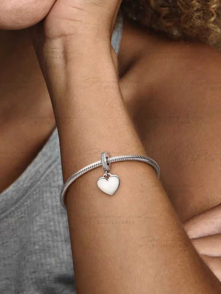 Charm Pandora - Cuore Pendente da incidere Charm