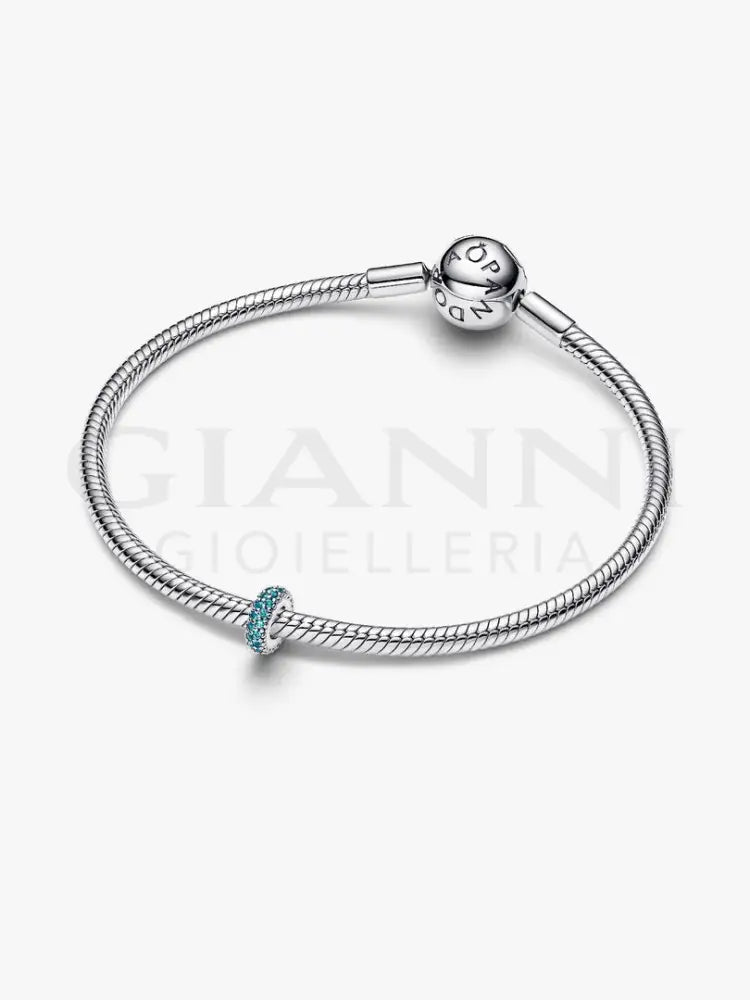 Charm Pandora - Distanziatore con Pietre Verde Acqua - Charm