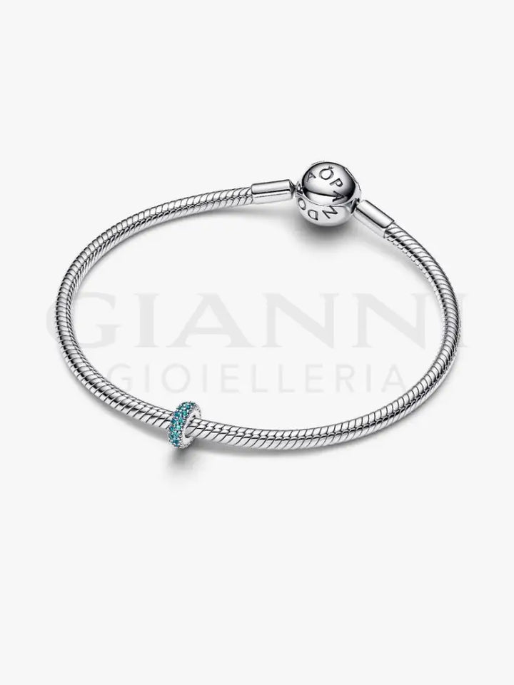 Charm Pandora - Distanziatore con Pietre Verde Acqua - Charm