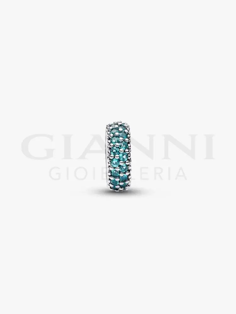 Charm Pandora - Distanziatore con Pietre Verde Acqua - Charm
