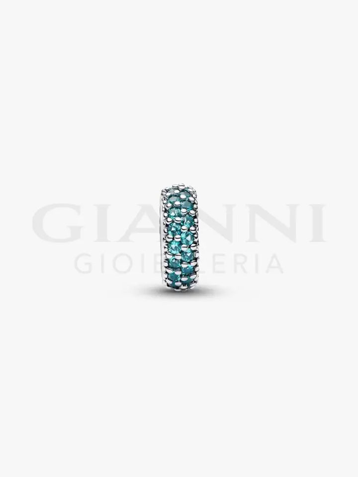 Charm Pandora - Distanziatore con Pietre Verde Acqua - Charm