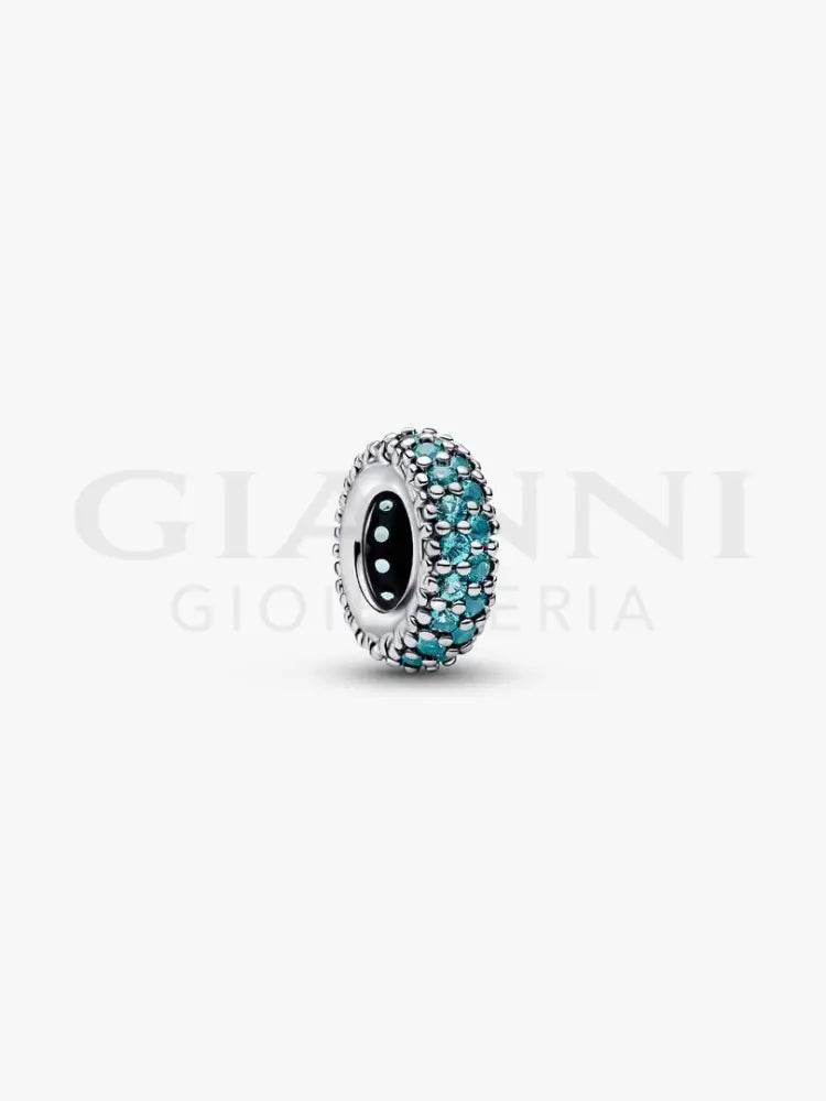 Charm Pandora - Distanziatore con Pietre Verde Acqua - Charm