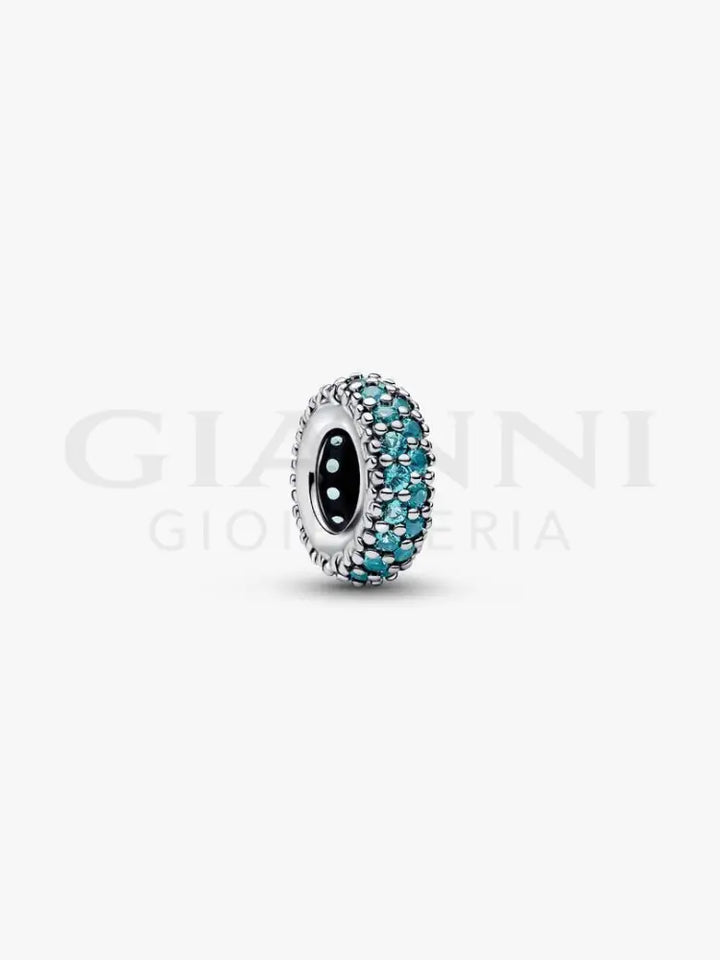 Charm Pandora - Distanziatore con Pietre Verde Acqua - Charm