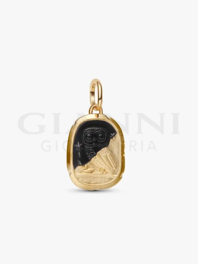 Charm Pandora - Medallion Gufo ’Lux Et Sapientia’ - Charm
