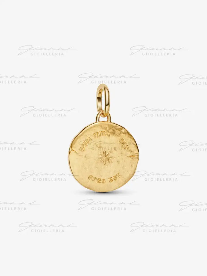 Charm Pandora - Medallion Rondine ’Dum Vita Est Spes Est’ Charm