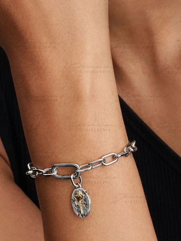 Charm Pandora - Medallion Rosa ’Rosa Inter Spinas Crescit’ Charm