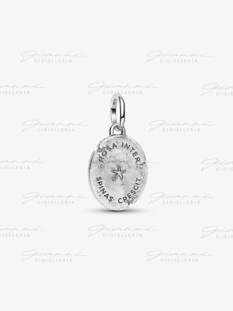 Charm Pandora - Medallion Rosa ’Rosa Inter Spinas Crescit’ Charm