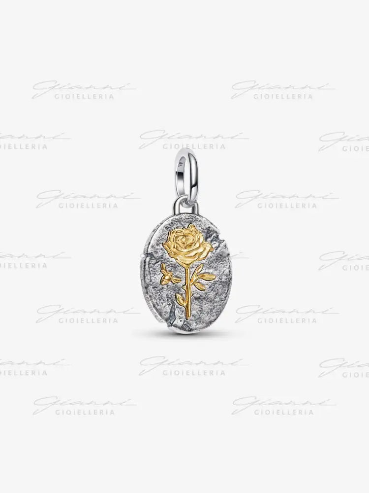 Charm Pandora - Medallion Rosa ’Rosa Inter Spinas Crescit’ Charm