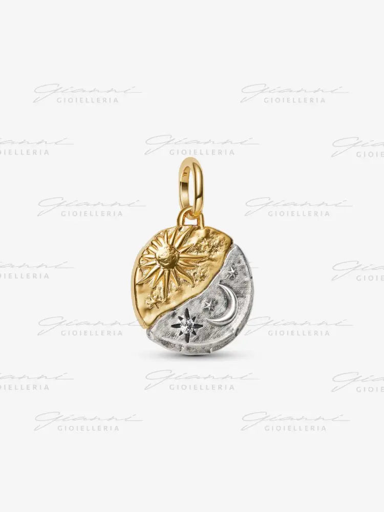 Charm Pandora - Medallion Sole e Luna ’Ad Astra Per Aspera’ Charm
