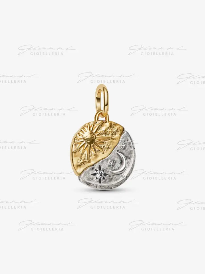Charm Pandora - Medallion Sole e Luna ’Ad Astra Per Aspera’ Charm