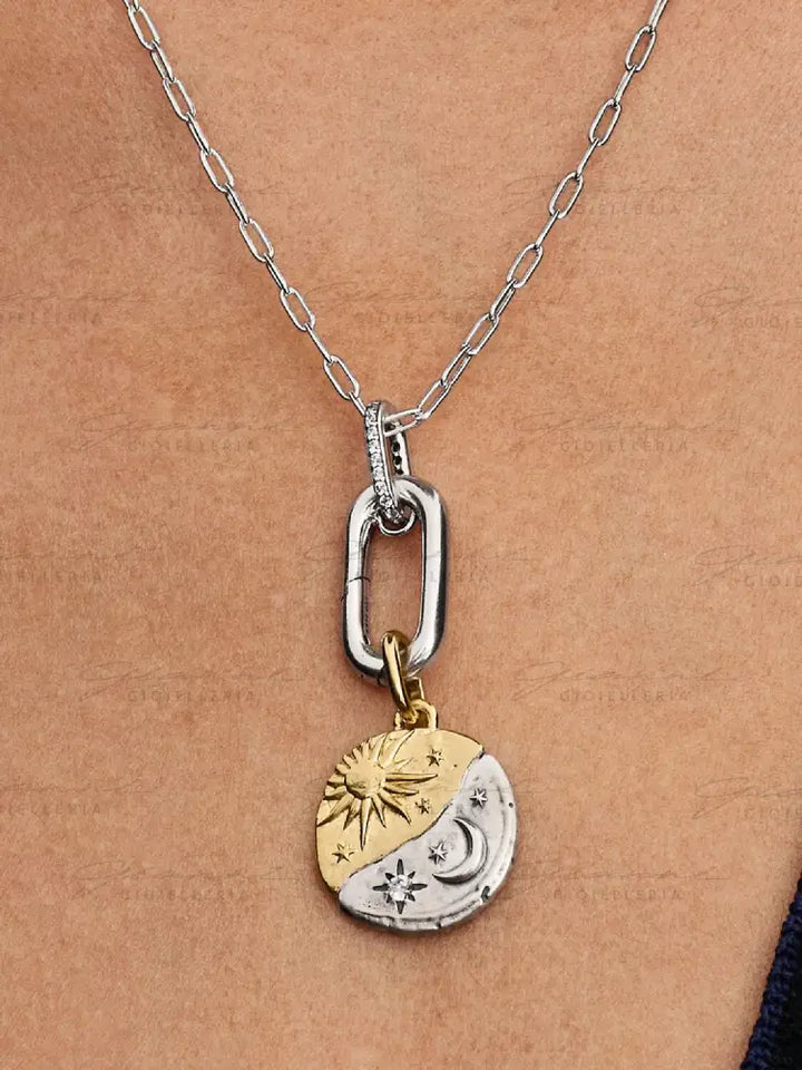 Charm Pandora - Medallion Sole e Luna ’Ad Astra Per Aspera’ Charm