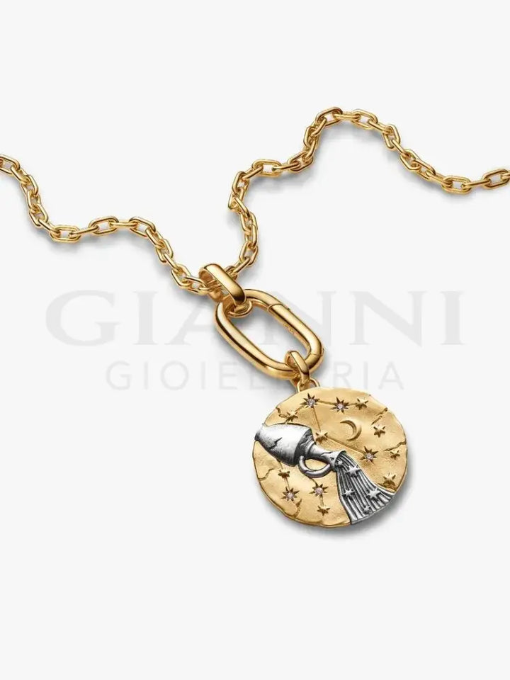 Charm Pandora - Medallion XL Acquario ’Omnia Mutantur’ - Charm