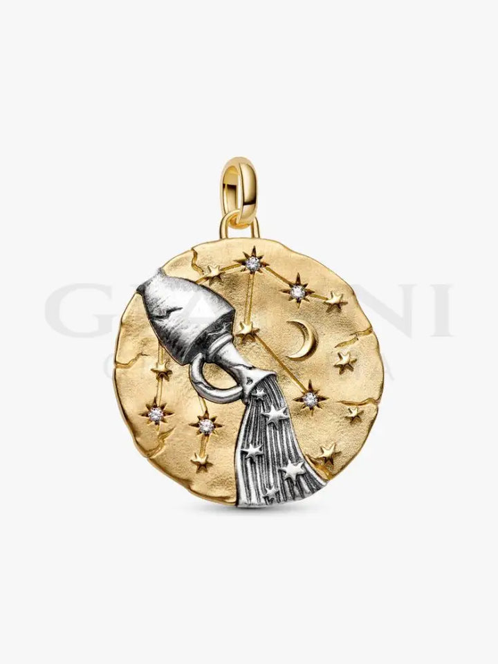 Charm Pandora - Medallion XL Acquario ’Omnia Mutantur’ - Charm