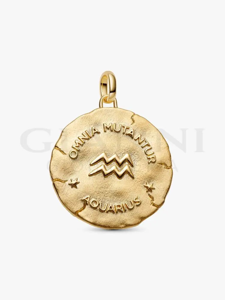 Charm Pandora - Medallion XL Acquario ’Omnia Mutantur’ - Charm