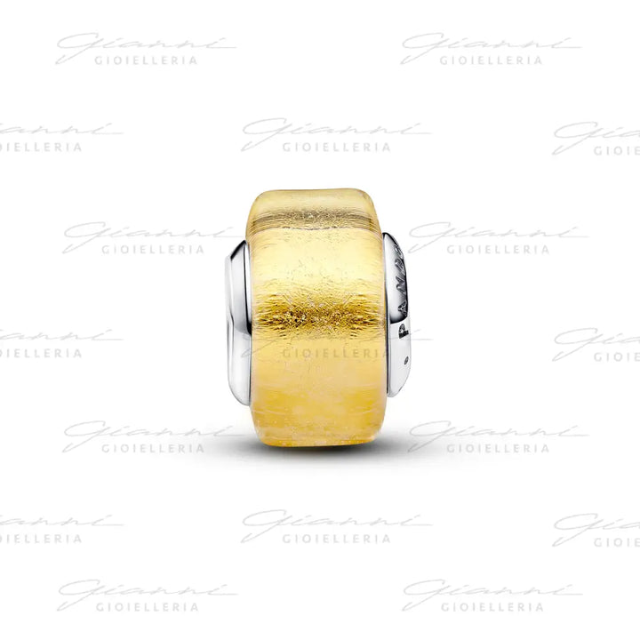 Charm Pandora - Mini Vetro di Murano Foglia d’Oro Charm