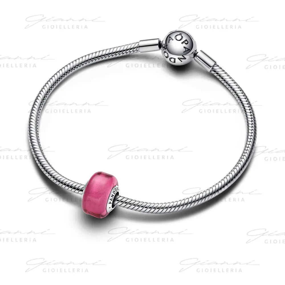 Charm Pandora - Mini Vetro di Murano Rosa Charm