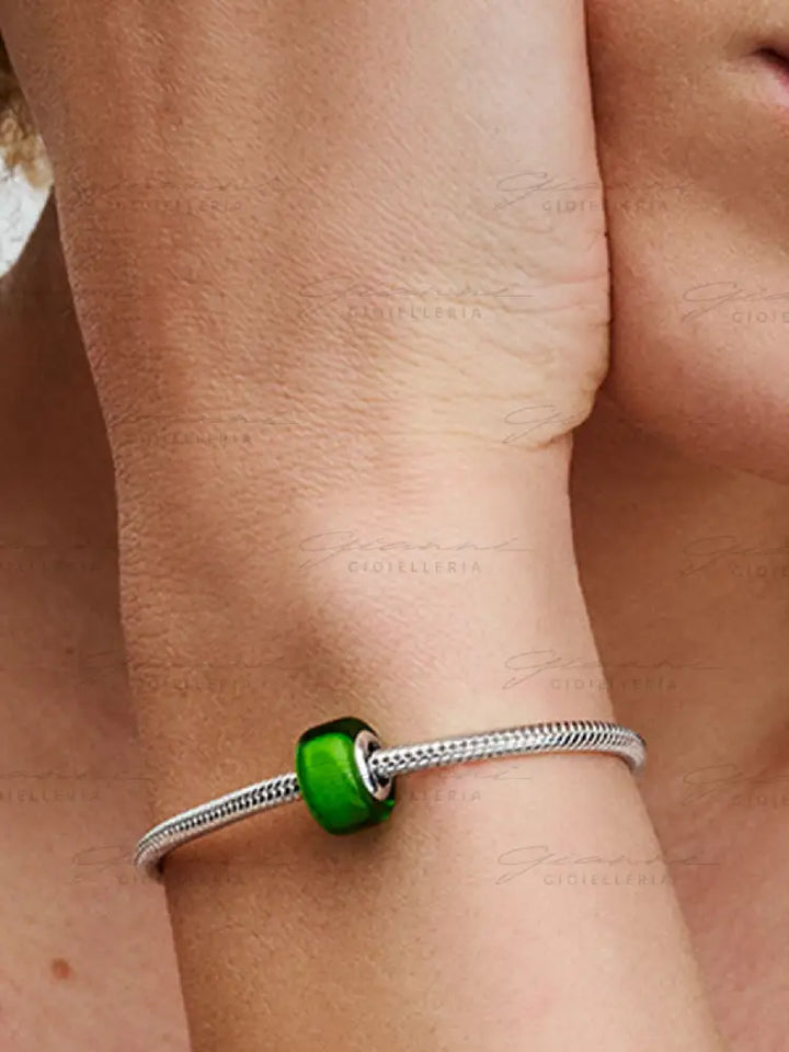 Charm Pandora - Mini Vetro di Murano Verde Charm