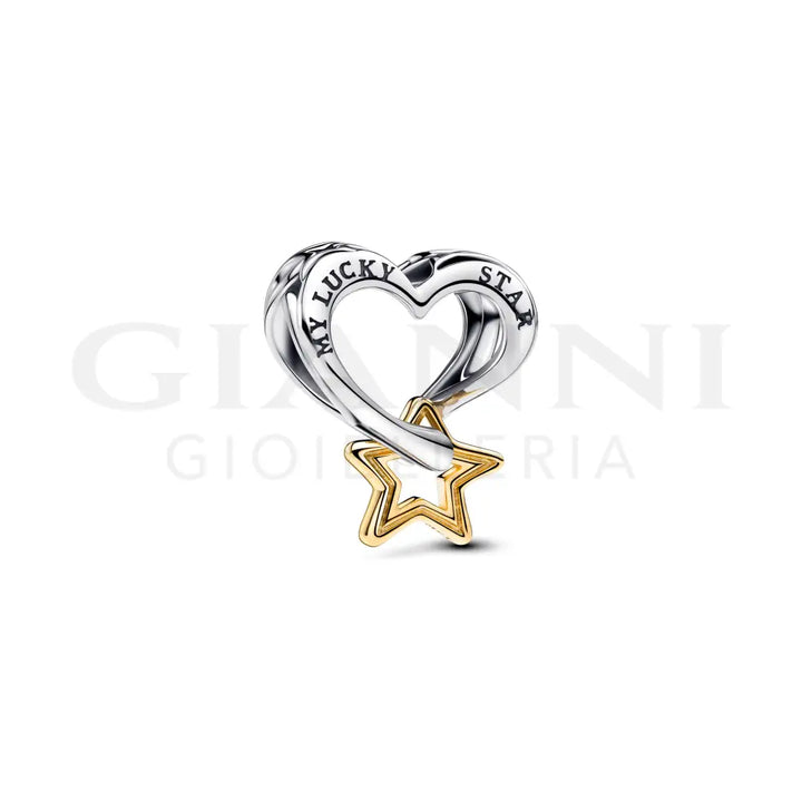 Charm Pandora - Openwork Cuore e Stella ’My Lucky Star’ Charm