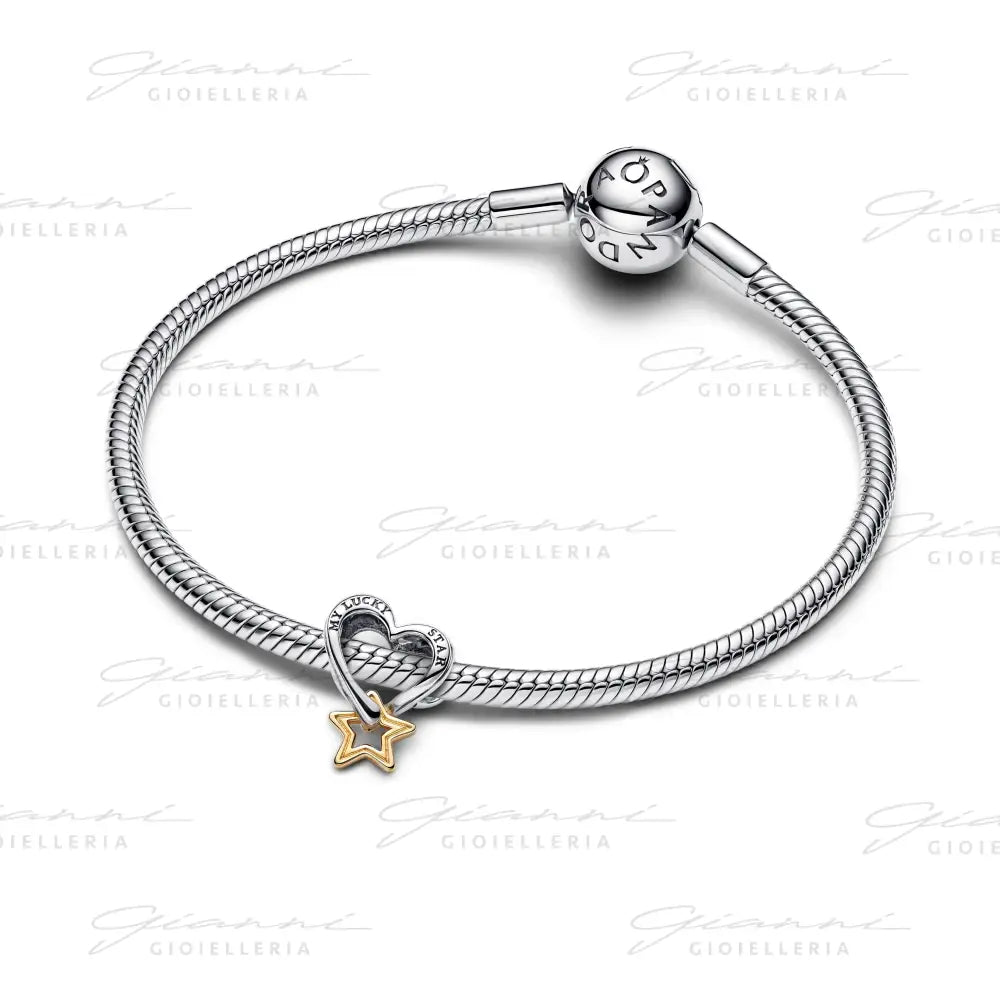 Charm Pandora - Openwork Cuore e Stella ’My Lucky Star’ Charm
