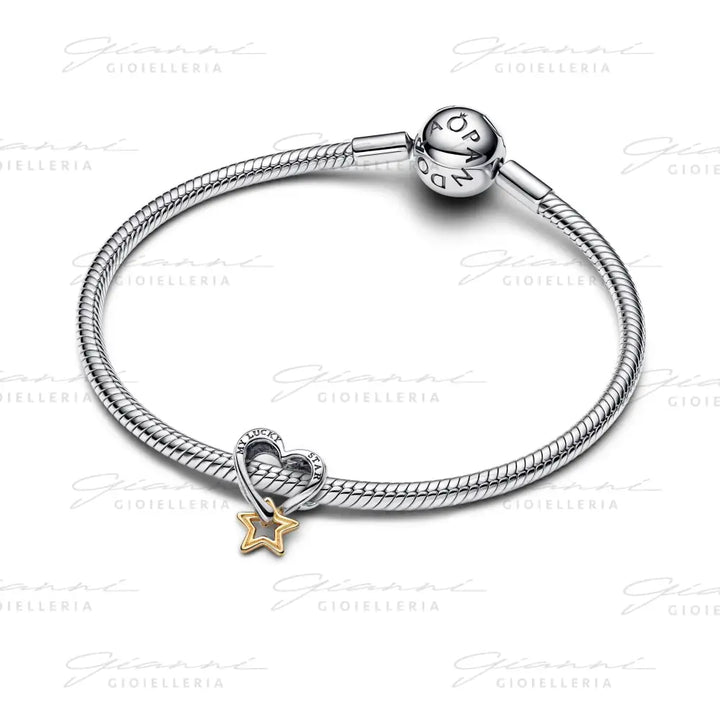 Charm Pandora - Openwork Cuore e Stella ’My Lucky Star’ Charm