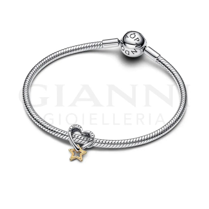 Charm Pandora - Openwork Cuore e Stella ’My Lucky Star’ Charm