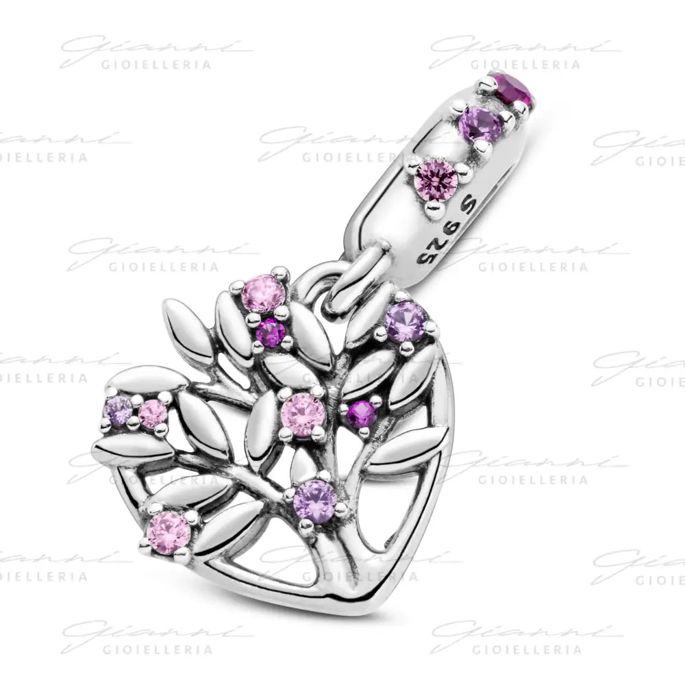Charm Pandora - Pendente Albero della famiglia Pietre rosa Charm