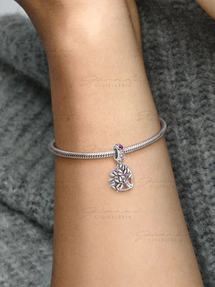 Charm Pandora - Pendente Albero della famiglia Pietre rosa Charm