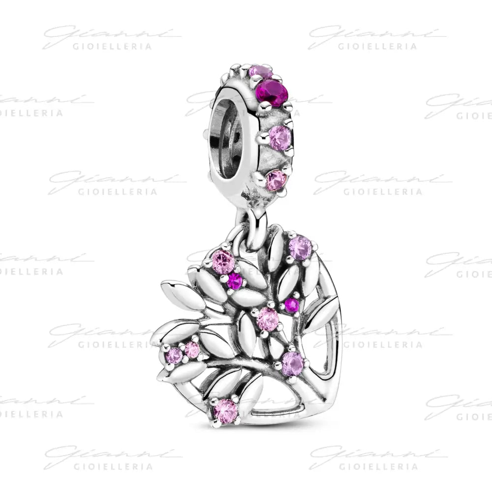 Charm Pandora - Pendente Albero della famiglia Pietre rosa Charm