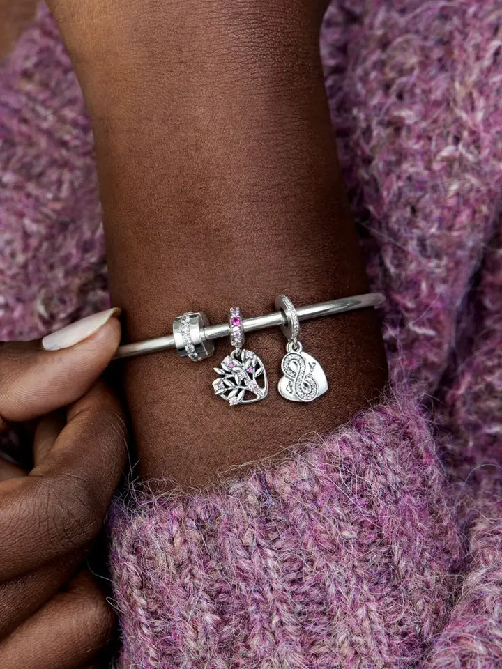 Charm Pandora - Pendente Albero della famiglia Pietre rosa Charm
