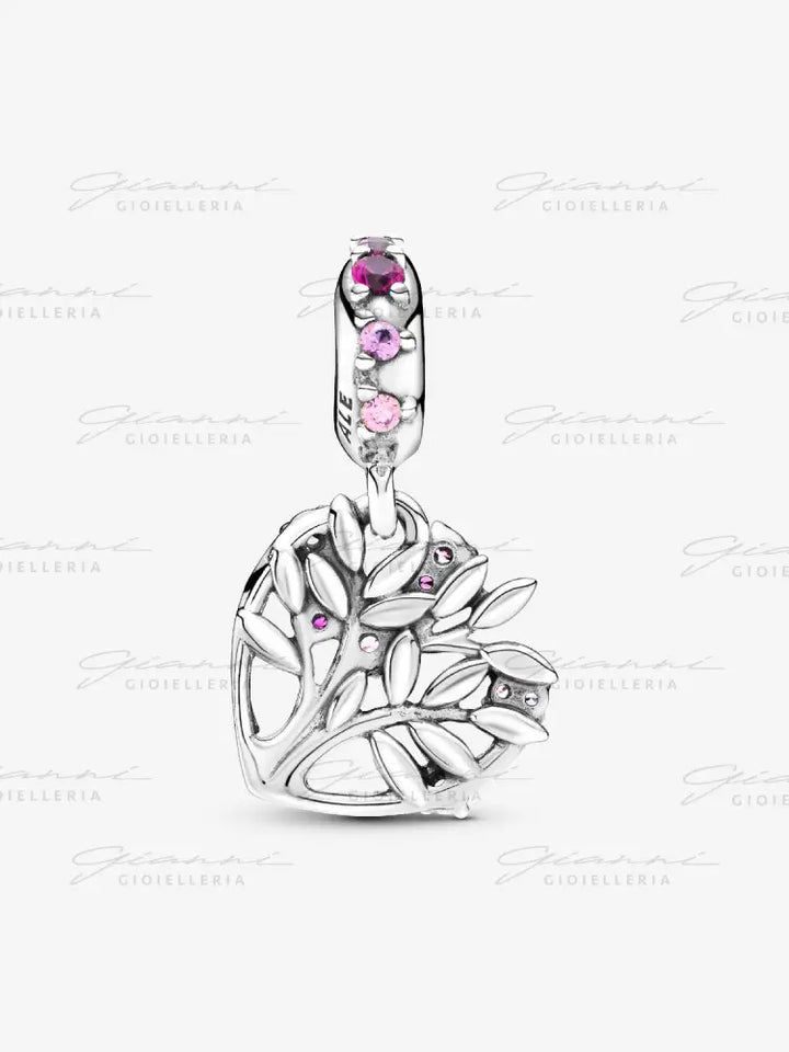 Charm Pandora - Pendente Albero della famiglia Pietre rosa Charm