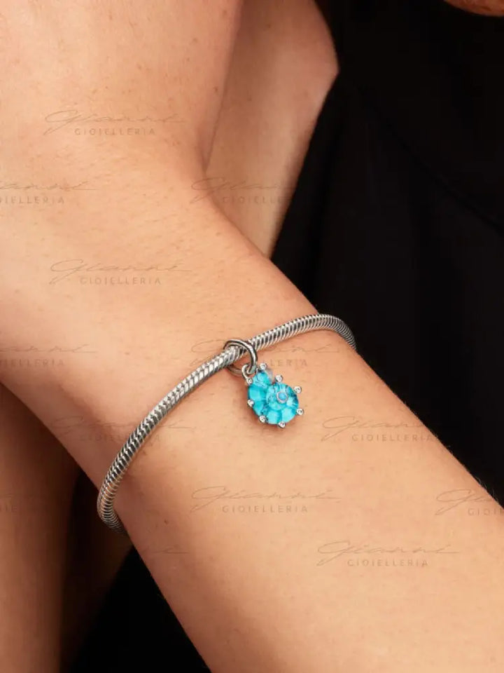 Charm Pandora - Pendente Conchiglia Vetro di Murano Turchese Charm