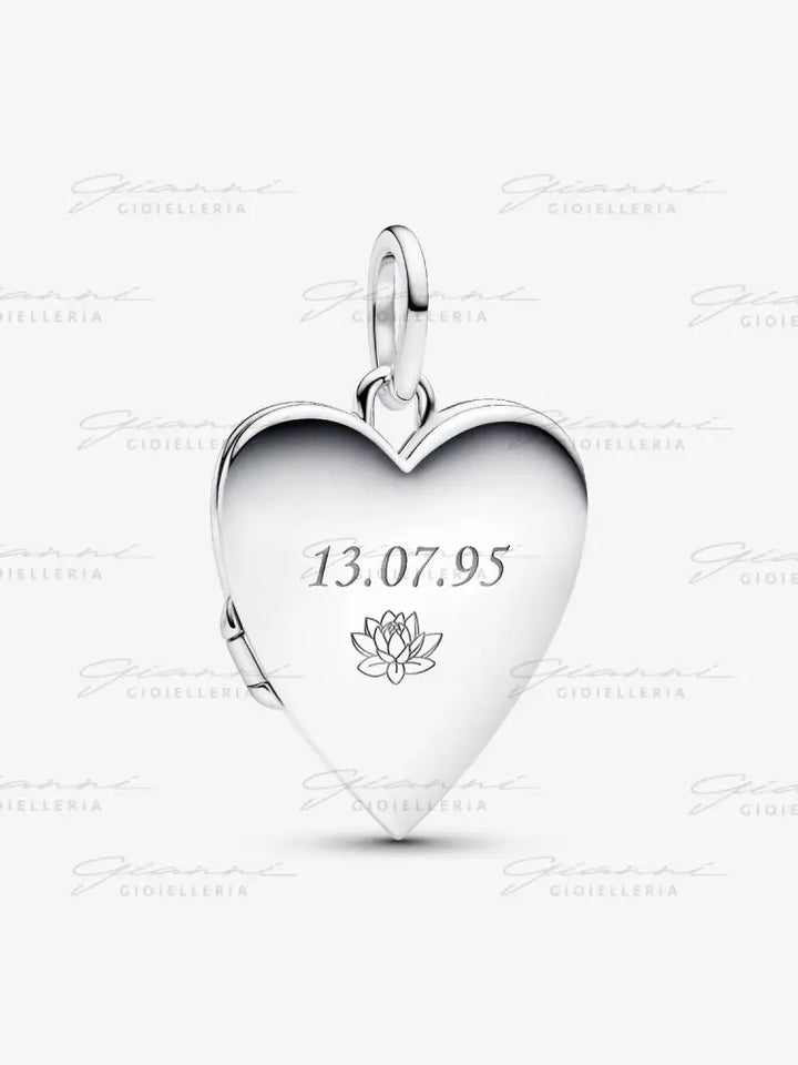 Charm Pandora - Pendente Cuore Apribile da incidere in Argento Charm