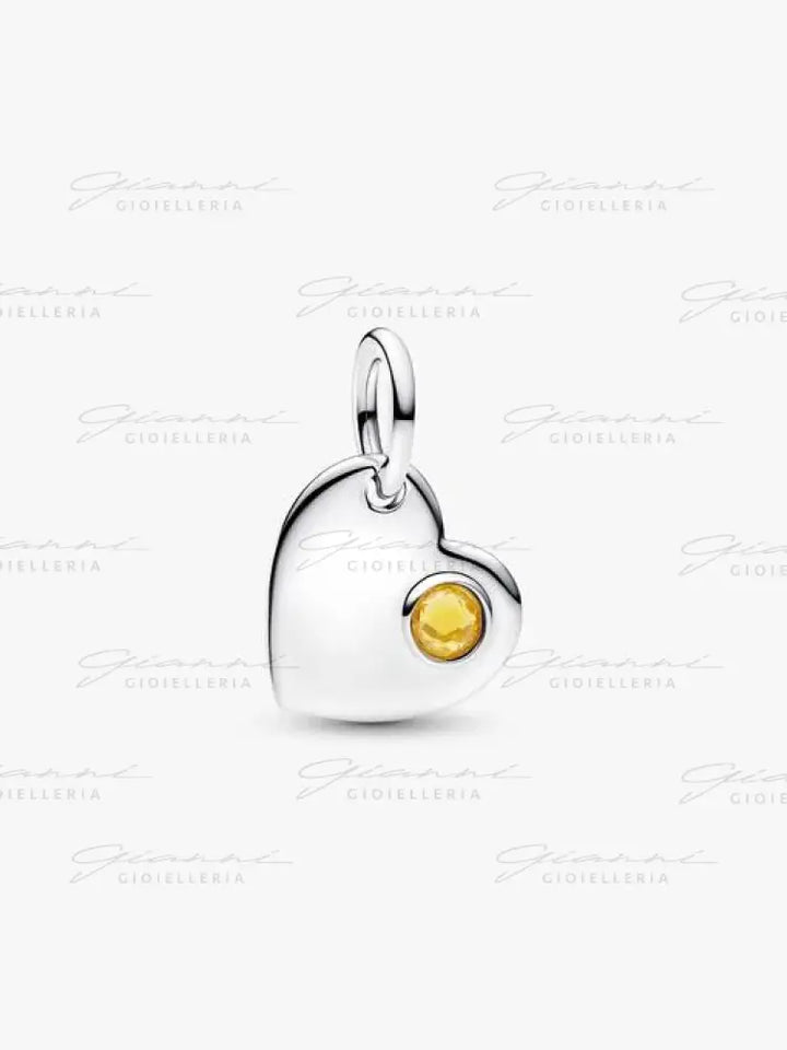 Charm Pandora - Pendente Cuore con Pietra Miele Novembre Charm