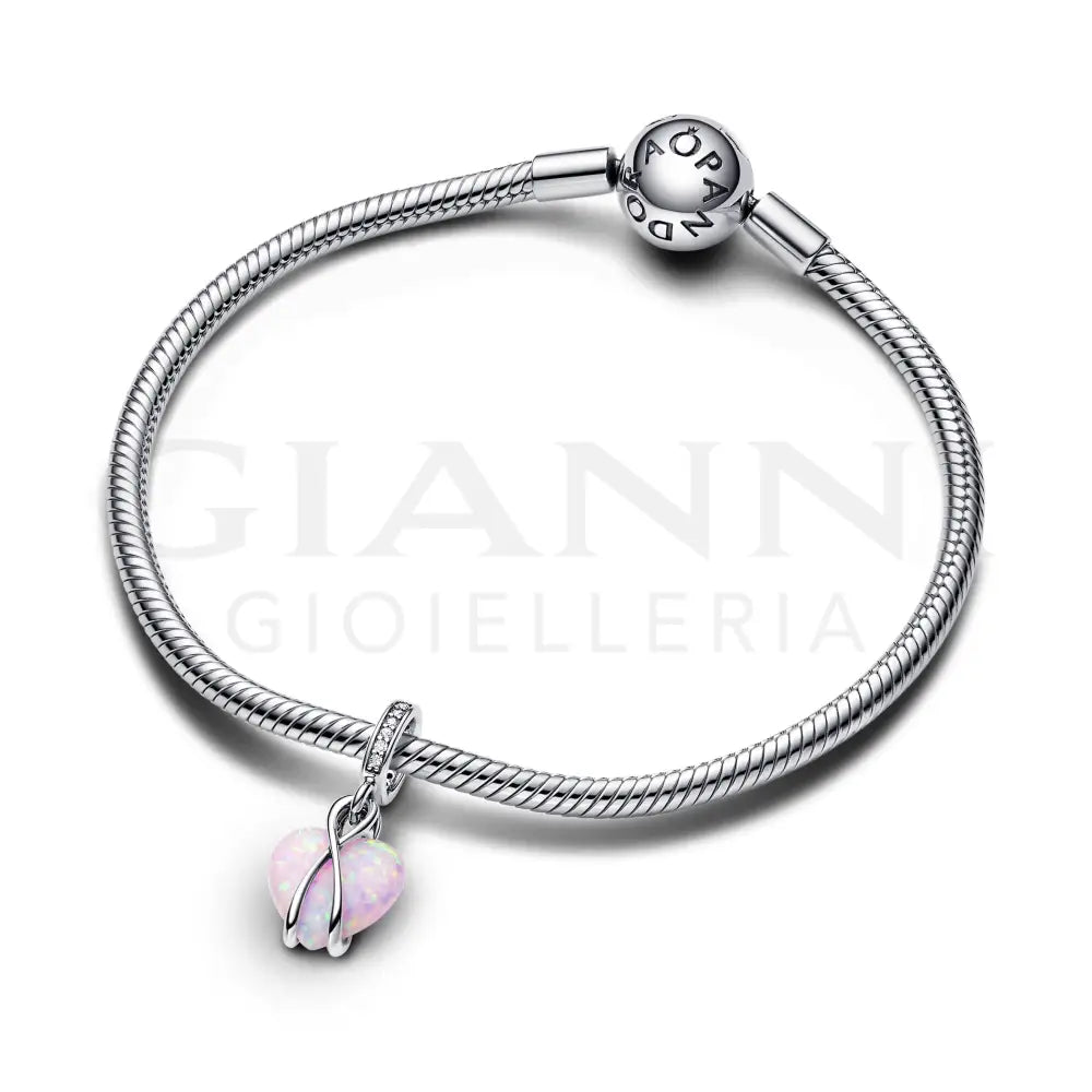 Charm Pandora - Pendente Cuore di Mamma Rosa Opalescente Charm