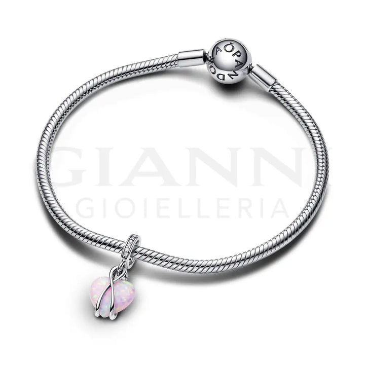 Charm Pandora - Pendente Cuore di Mamma Rosa Opalescente Charm