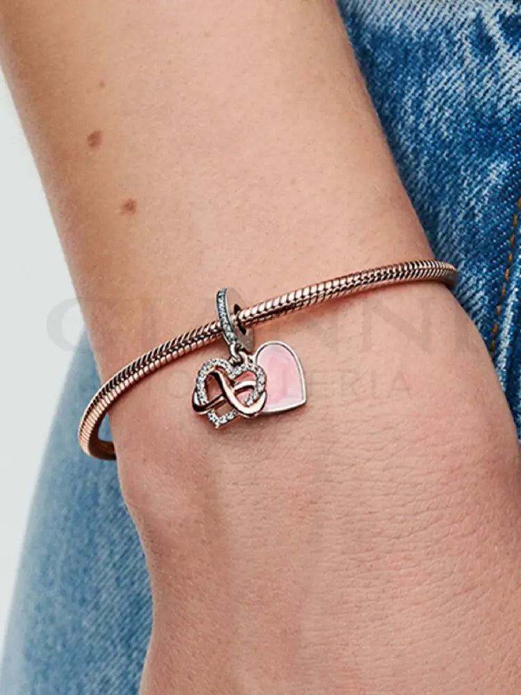 Charm Pandora - Pendente Cuore e Infinito Rosa Charm