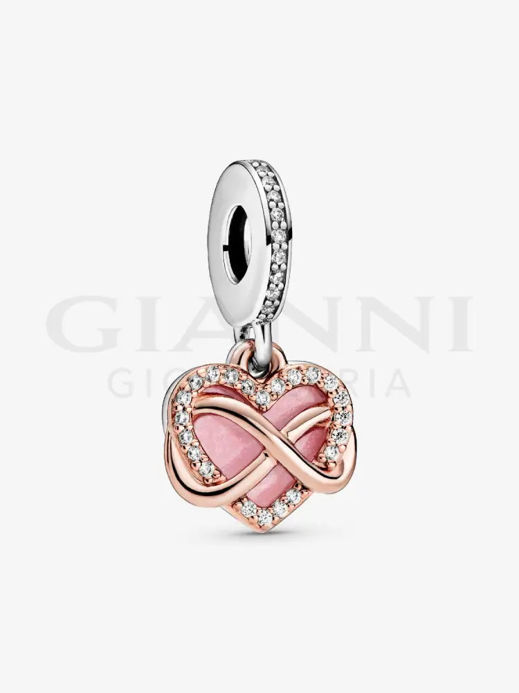 Charm Pandora - Pendente Cuore e Infinito Rosa Charm