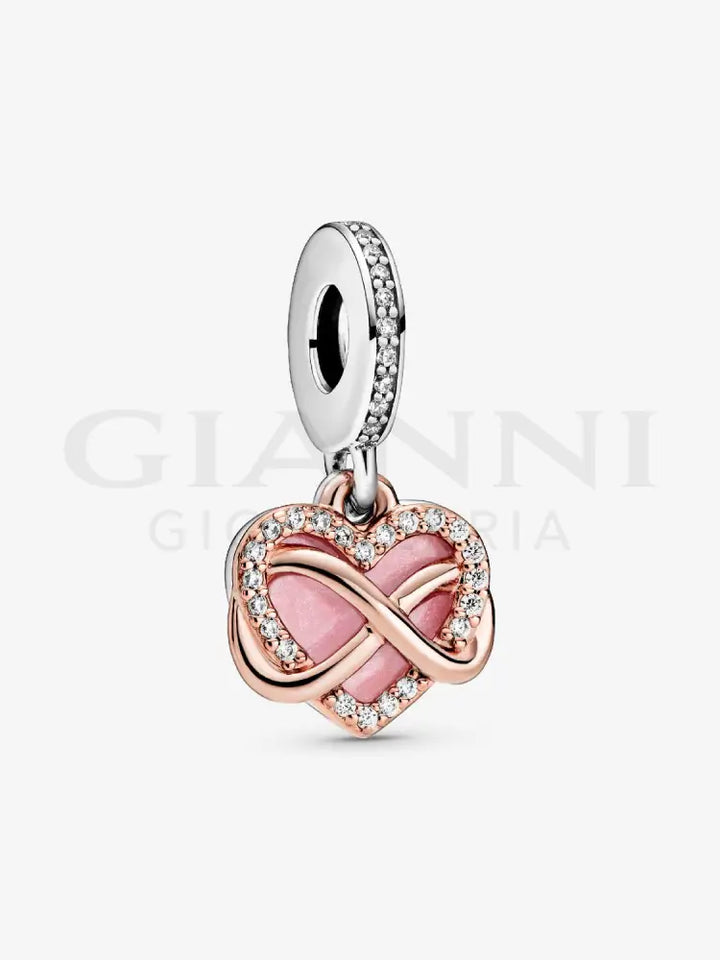 Charm Pandora - Pendente Cuore e Infinito Rosa Charm