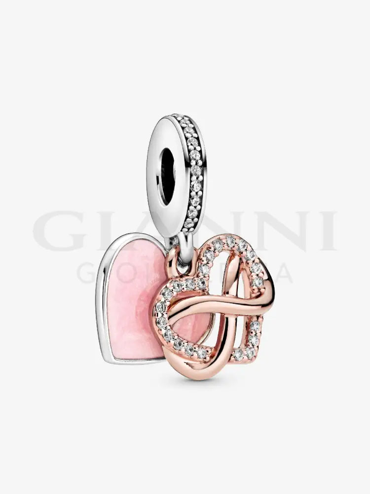 Charm Pandora - Pendente Cuore e Infinito Rosa Charm